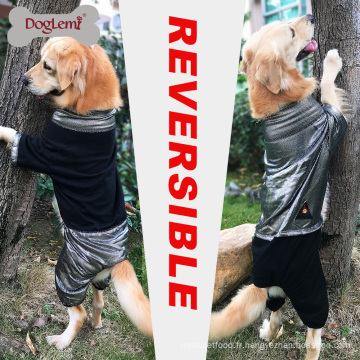 DogLemi nouvelle conception chaleur réfléchissante polaire chien veste réversible hiver grand chien combinaison